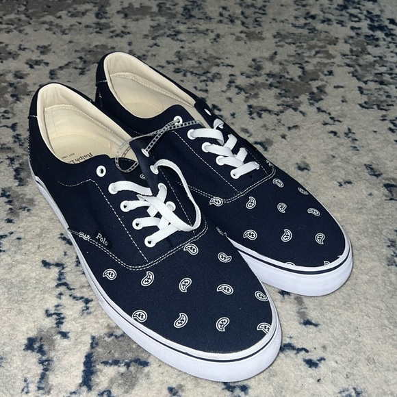 New Polo Ralph Lauren Paisley Boat Shoes